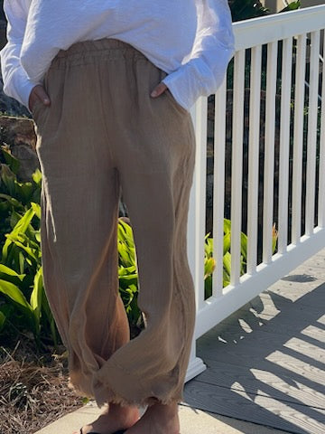 SALE! Harbor Linen Pant- Camel